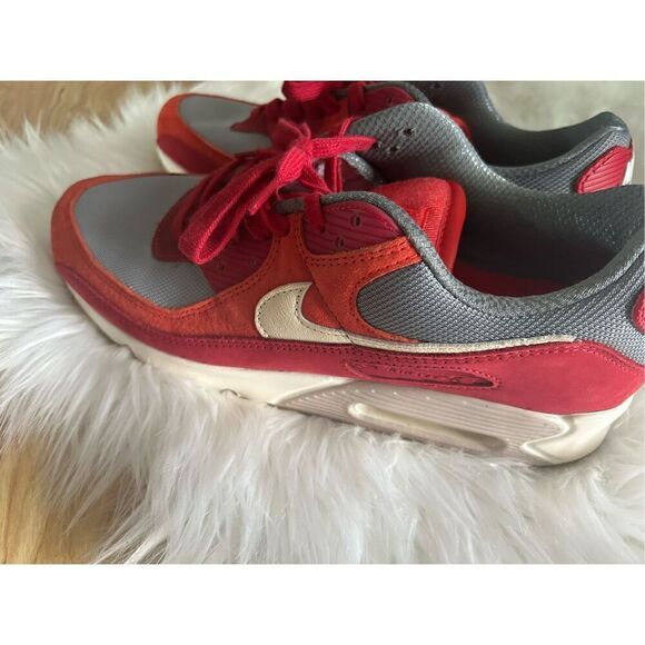 Nike Air Max 90 PRM Shoes Gym Red Smoke Grey Gum DH4621-600 Men's Size 11 - Picture 2 of 7